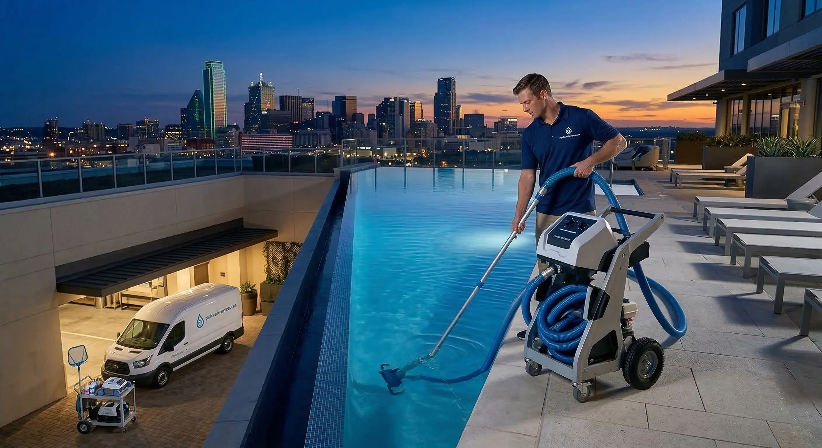 Professional pool care team