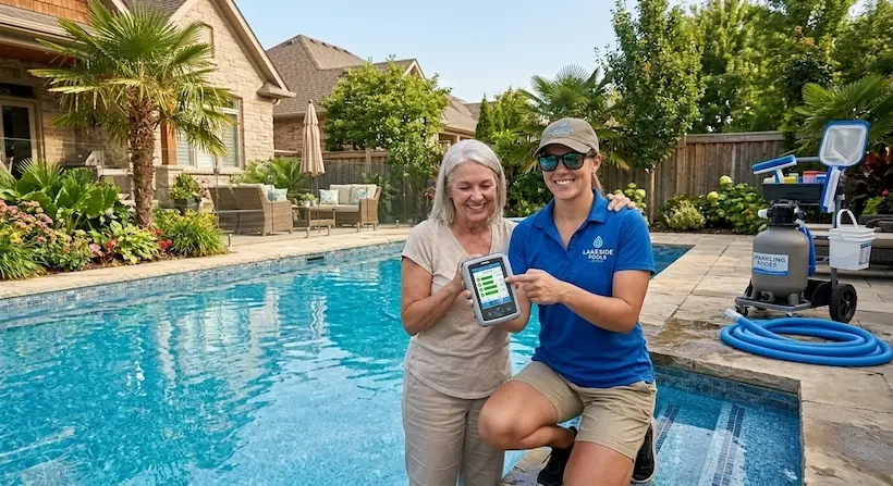 Professional pool care team